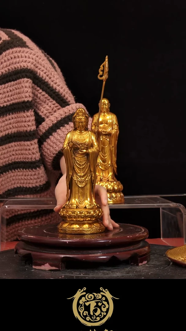 铜器摆件观音20高