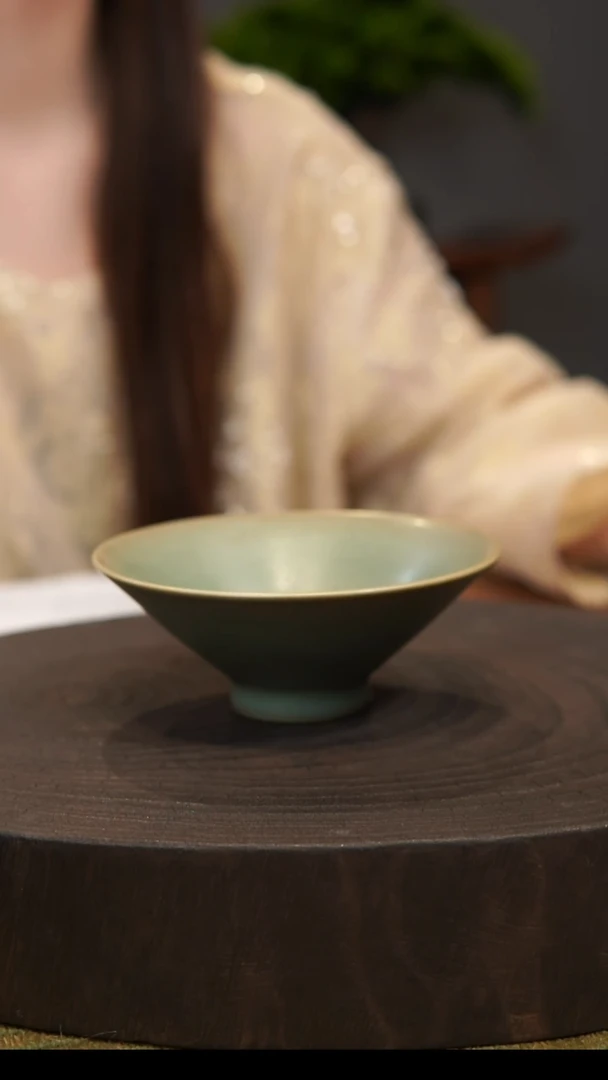 杯子山***！斗笠杯  汝州原产地  原矿老釉  带底款