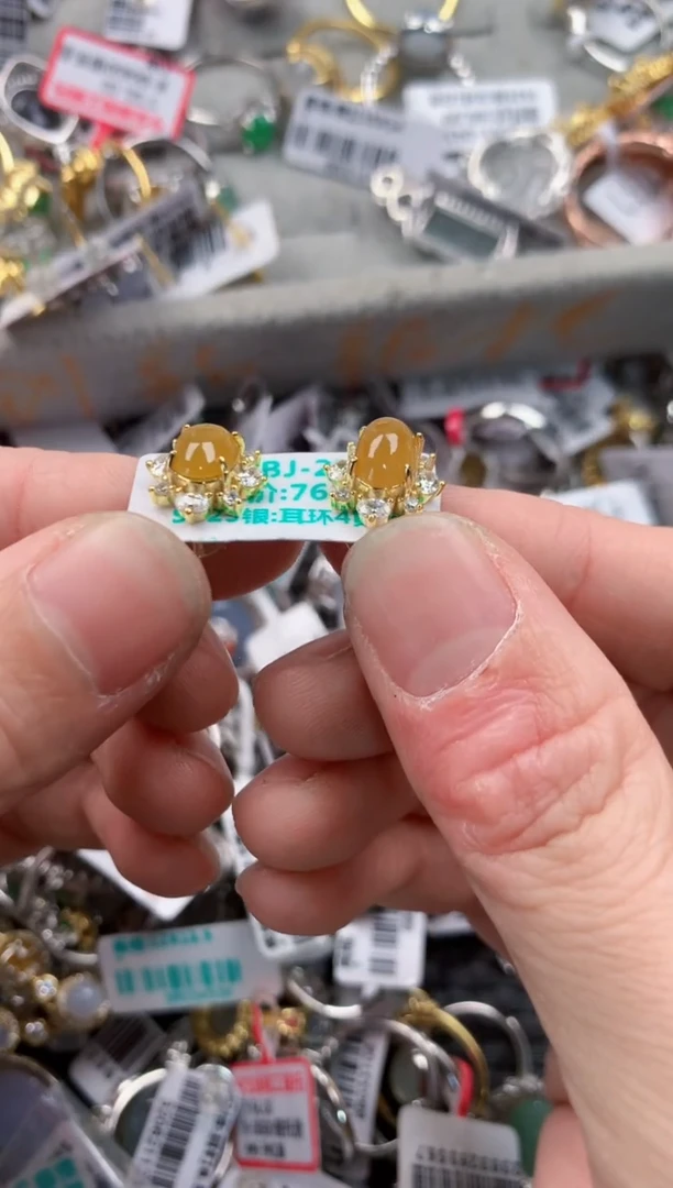 银S925镶嵌戒指翡翠4----5