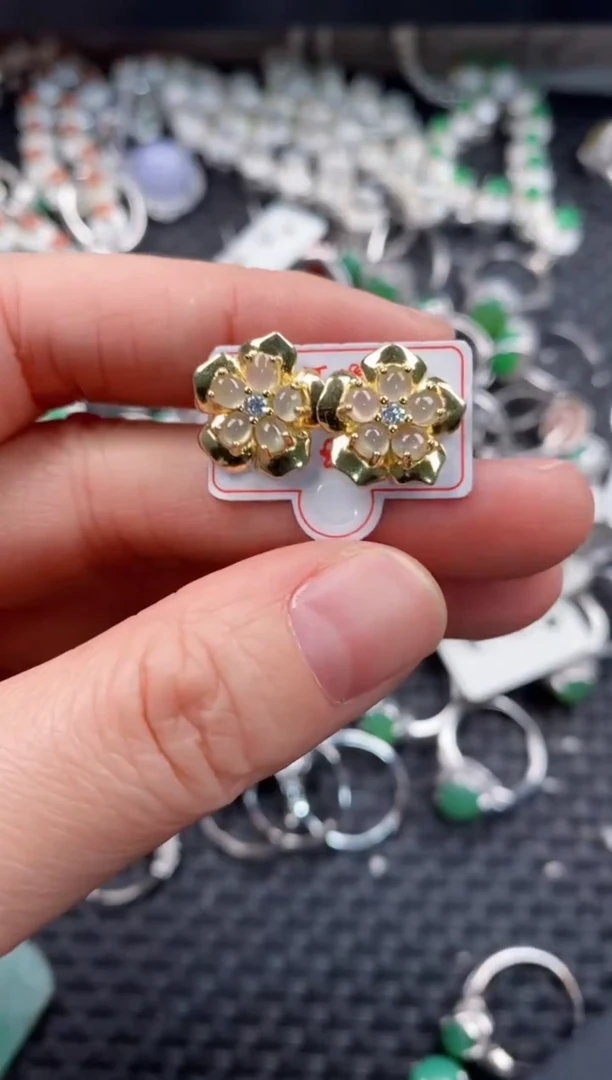 银S925镶嵌戒指翡翠7777                  3