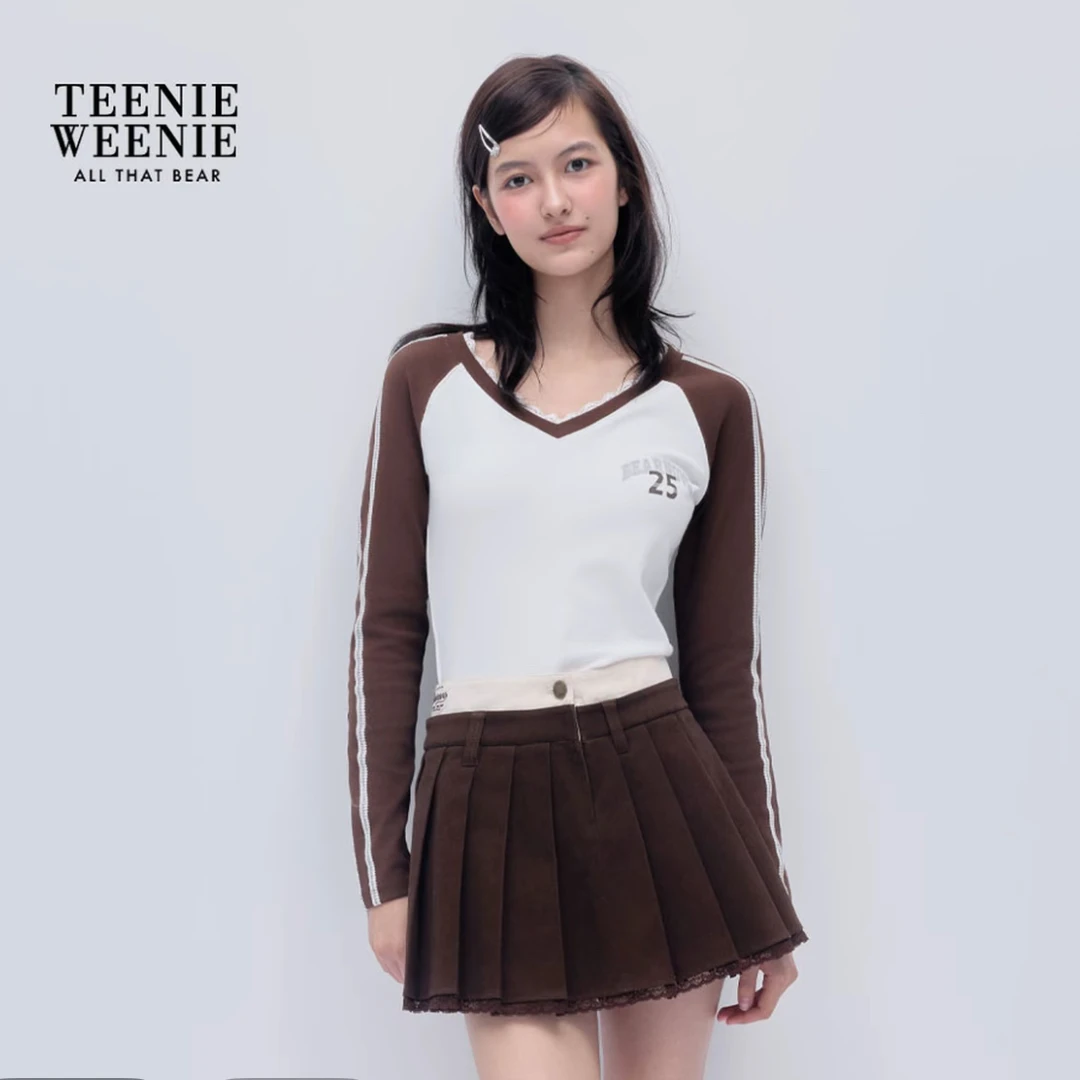 TEENIEWEENIE bearnova字母长袖T恤25冬季新款女t恤YTLA254TS1A