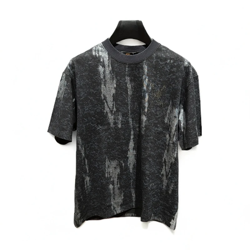 25夏新款DB双刀Dartin Bonaparto男士骷髅头圆领宽松烫钻短袖T恤