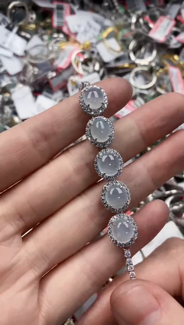 银S925镶嵌戒指翡翠777----7