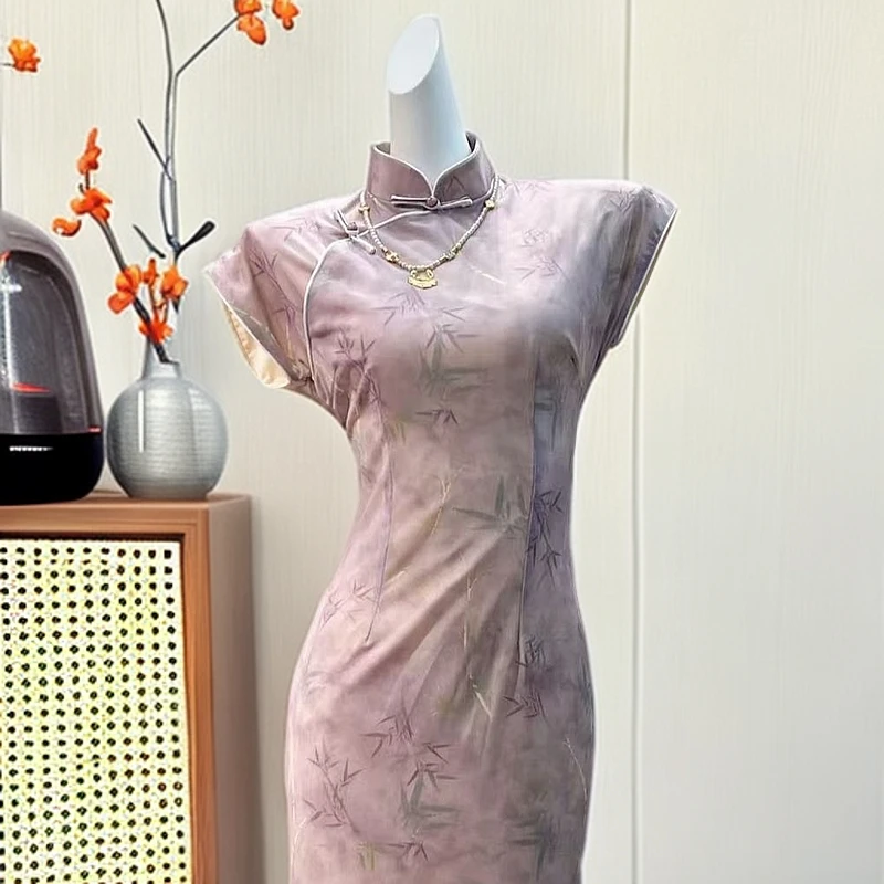 【弥山】绫曦2025春夏新款气质优雅少女旗袍裙