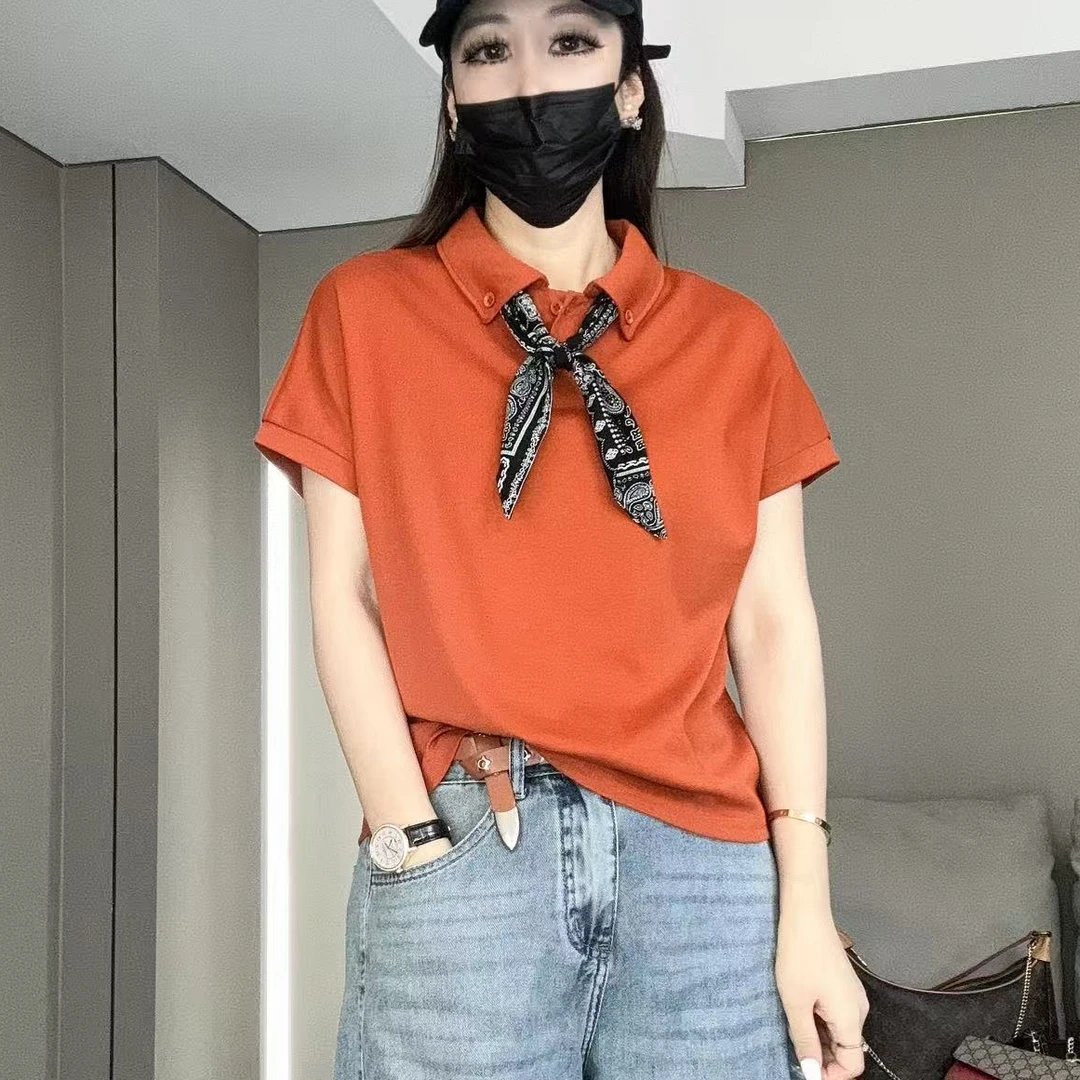 【鸯哥】5535新品夏款衬衫领设计感时尚百搭显瘦气质上衣