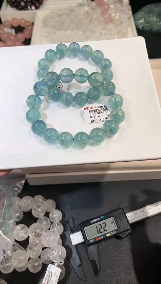 手链未镶嵌萤石多样性发一Q42湖水蓝绿13mm