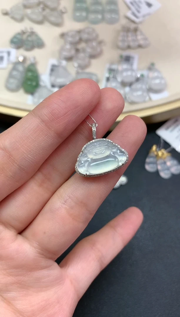 【闪购商品】翡翠吊坠(不含链)18K金镶嵌W16|4980