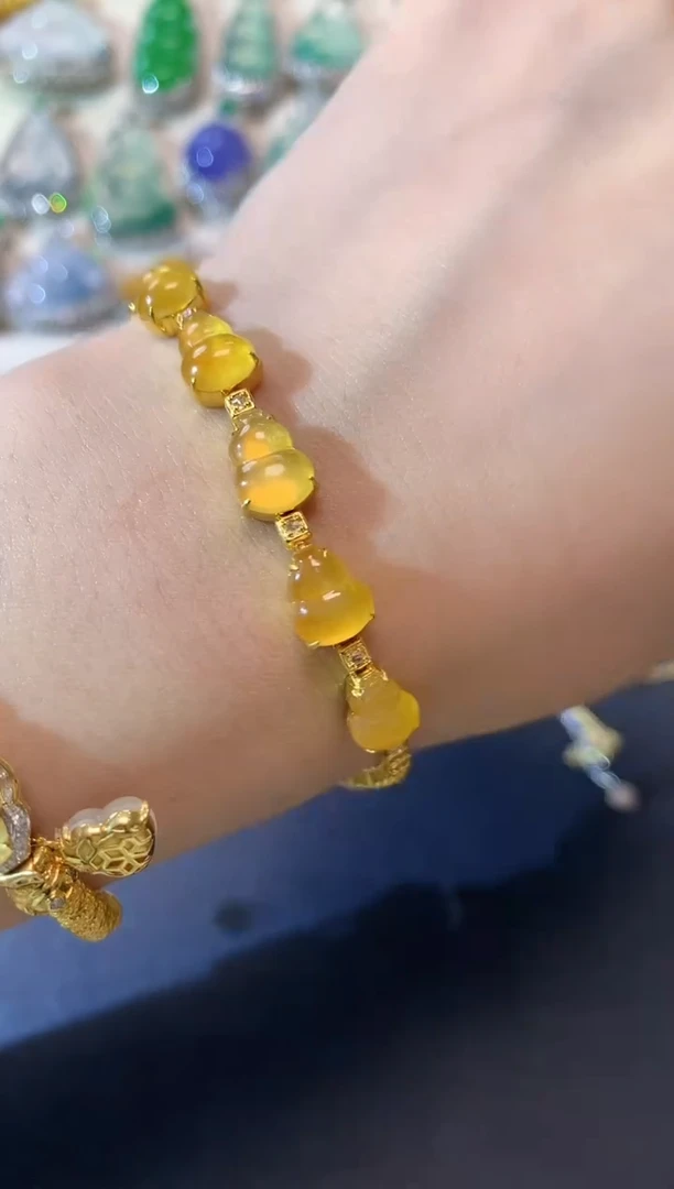 18K金镶嵌手链翡翠A23 多样性发货一件