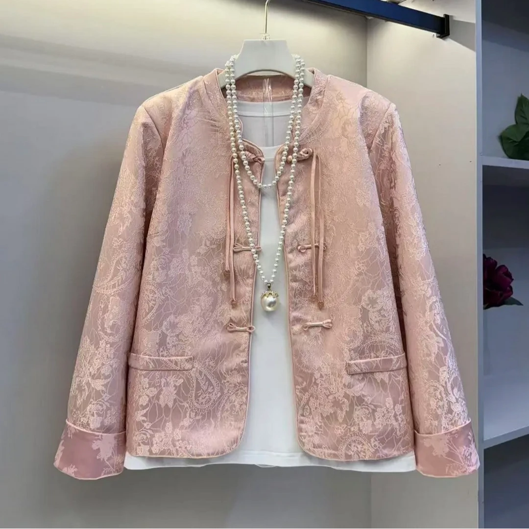 胖妹妹大码女装显瘦遮肉新中式开衫上衣女春秋新款时尚国风外套女