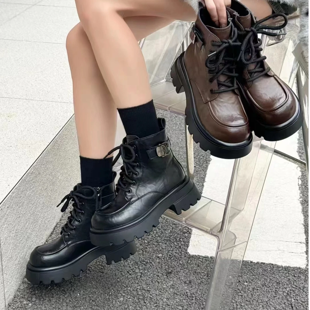 秋冬新款韩版通勤瘦瘦简约粗跟裸靴短靴698-6(薄绒)