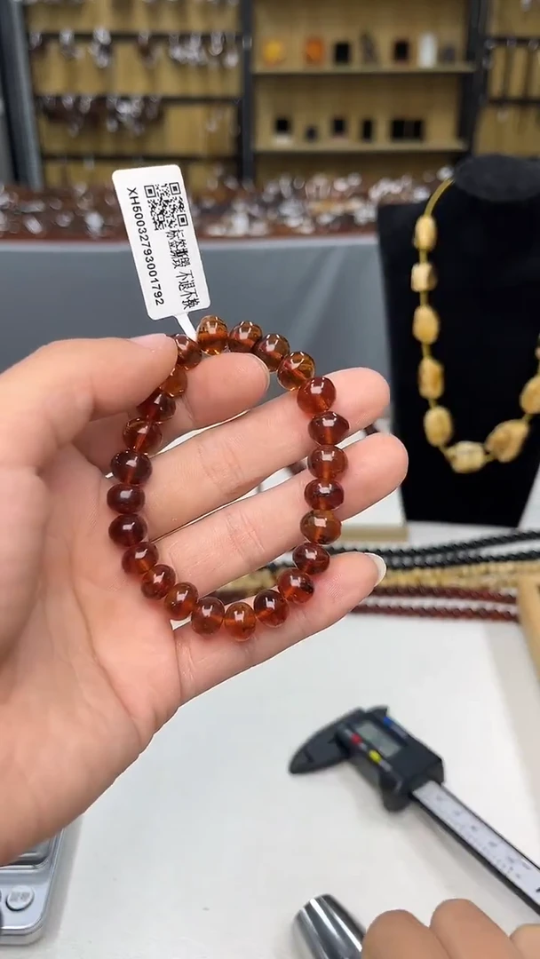 裸石琥珀未镶嵌抚顺琥珀9+血珀橙红多样性发其一