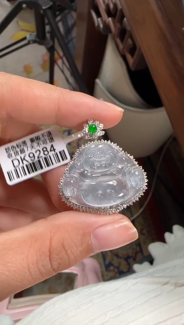颈饰18K金镶嵌翡翠DK9284冰佛公