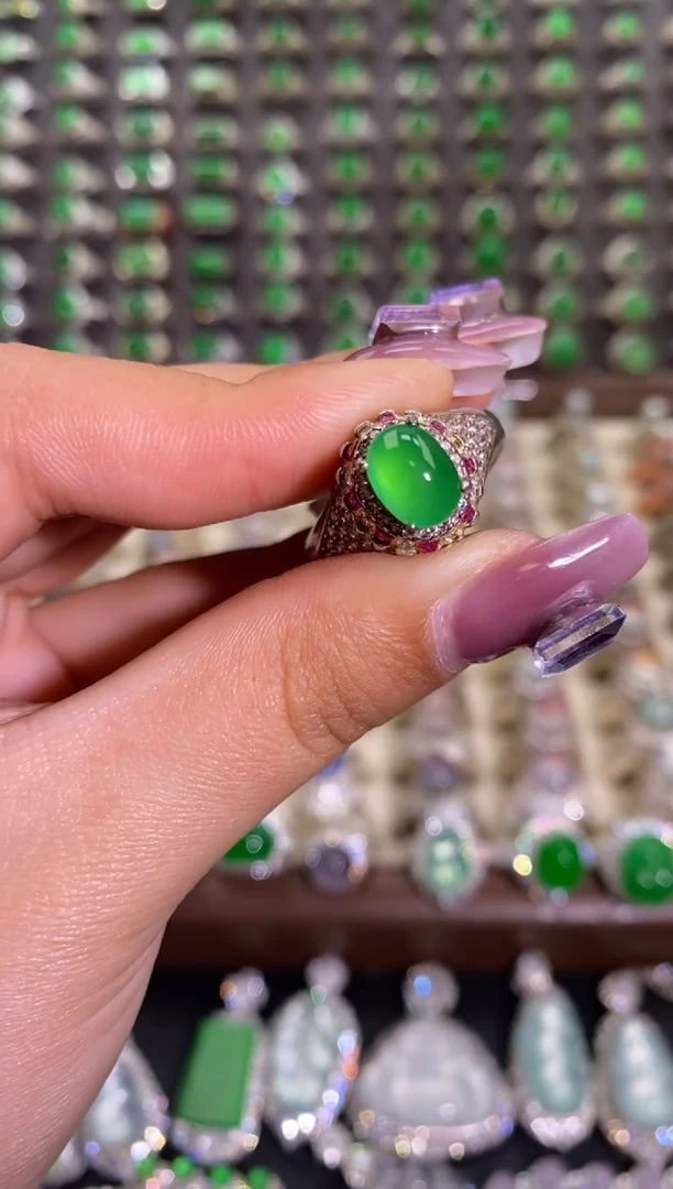 未镶嵌戒指翡翠天然缅甸A货翡翠未镶嵌 粉丝福利