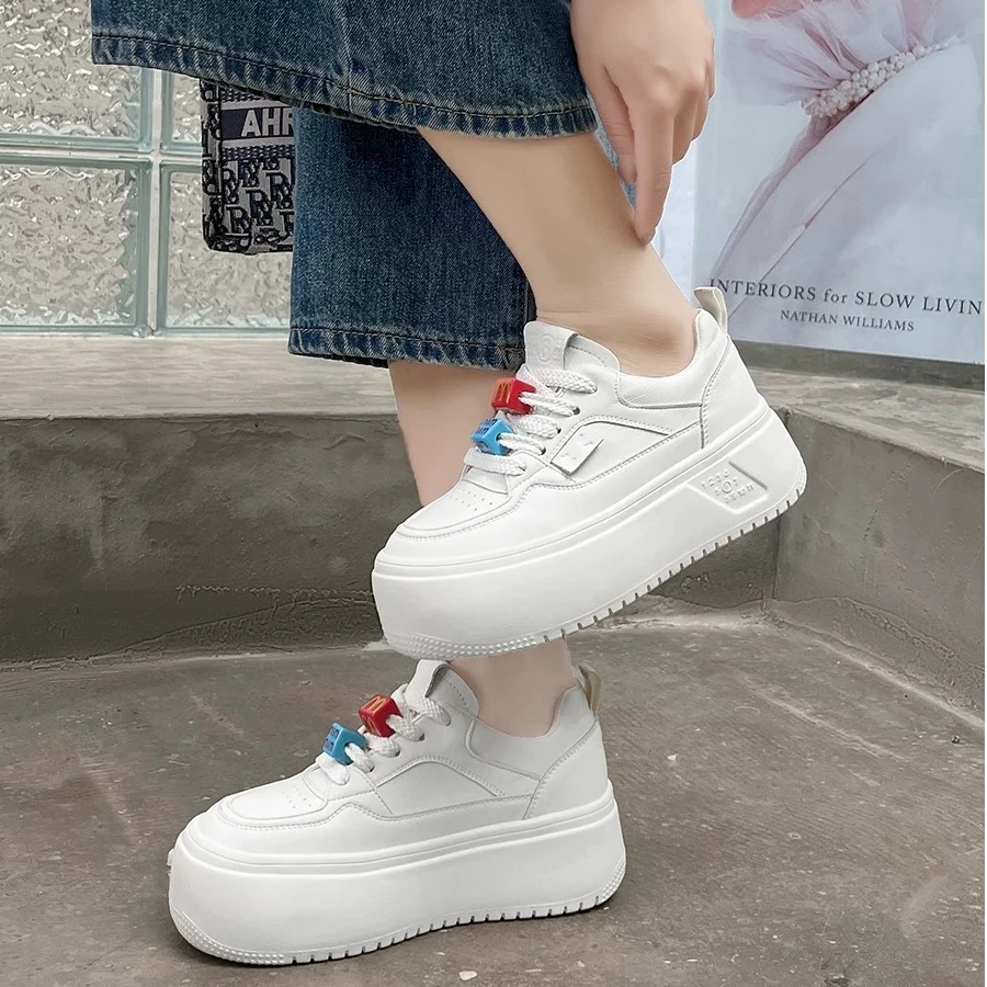 1231真皮厚底小白鞋增高气质女孩