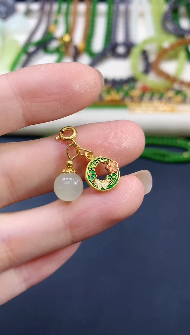 和田玉银S925镶嵌吊坠(不含链)|88多样性发其一