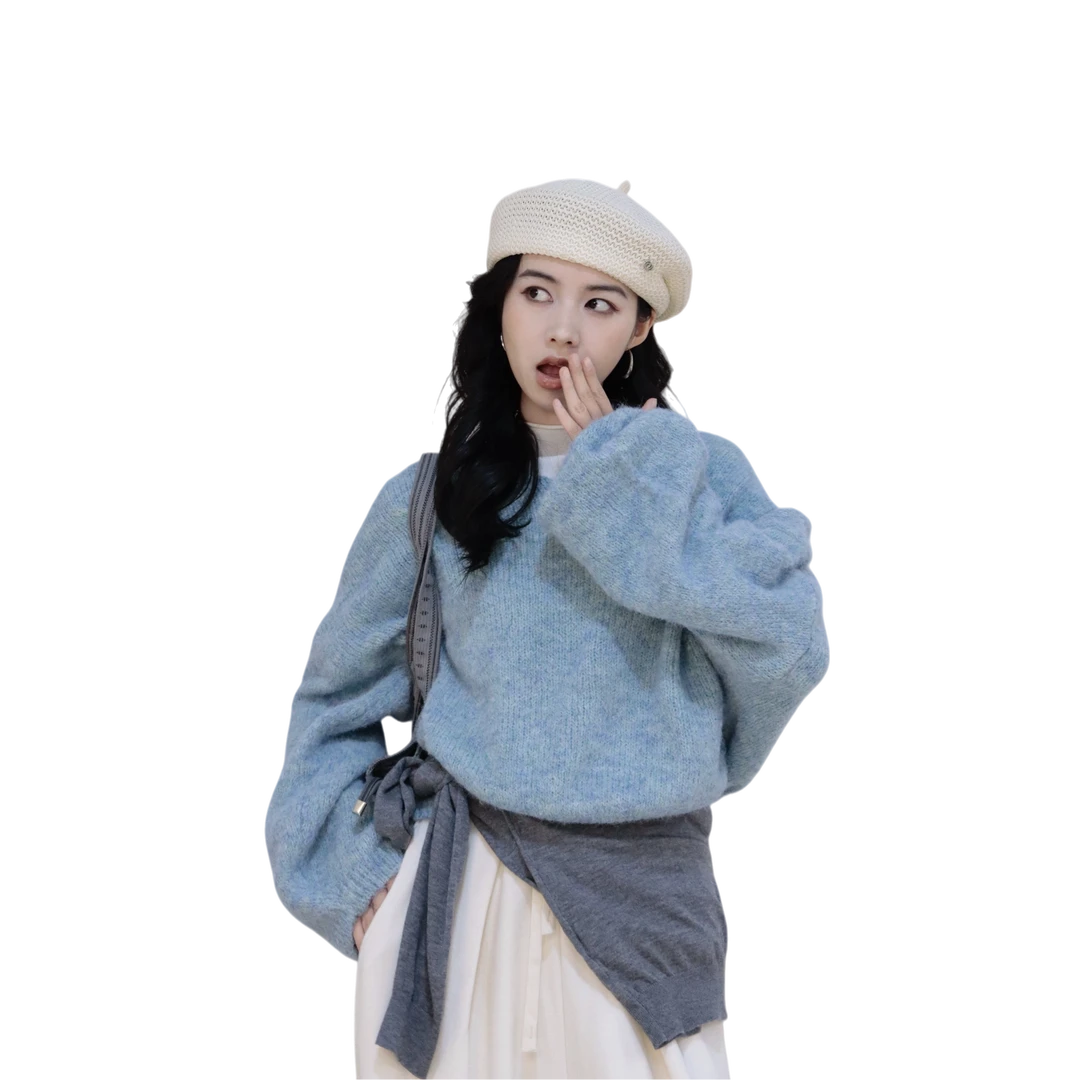 25秋冬新品LIUKE留刻V领小标收口毛衣17450908504