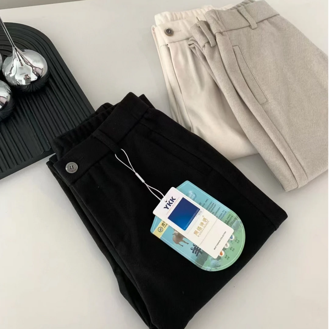 【周郡粉丝专属】斜纹毛呢裤女百搭011