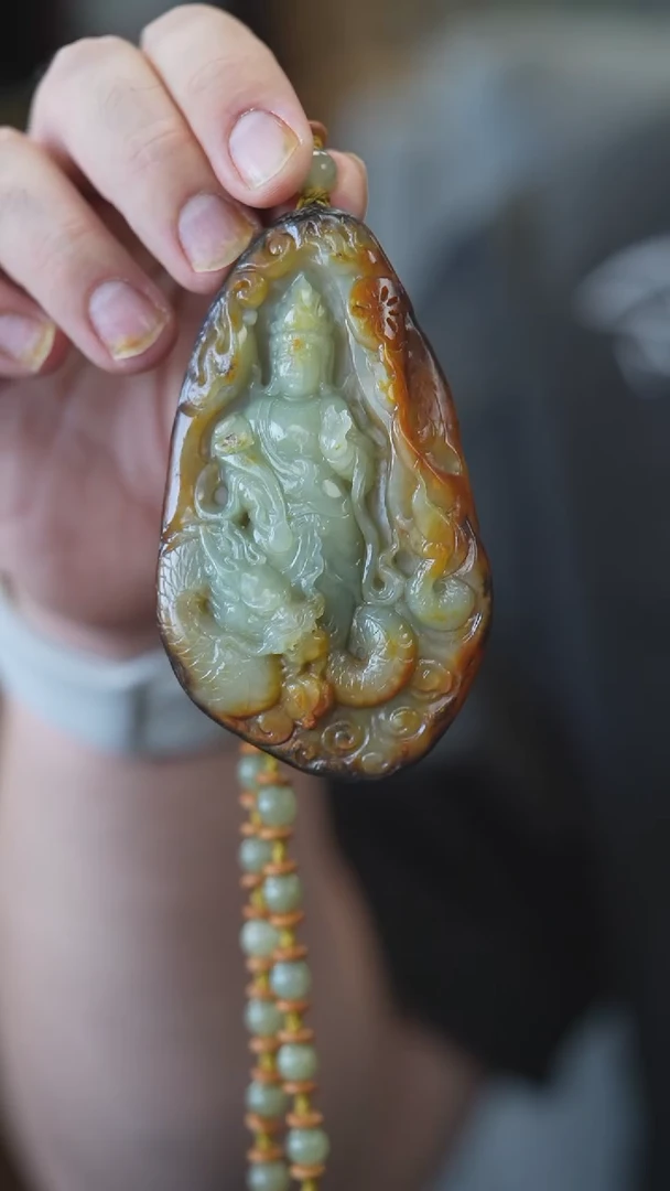 颈饰未镶嵌和田玉观音