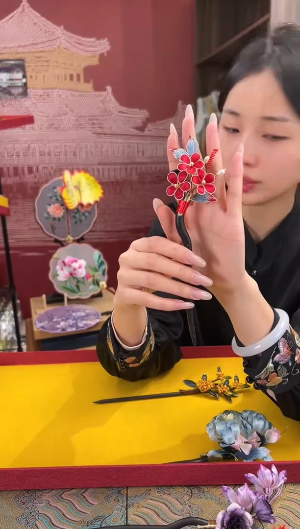 【闪购商品】刺绣非遗绒花（发饰）