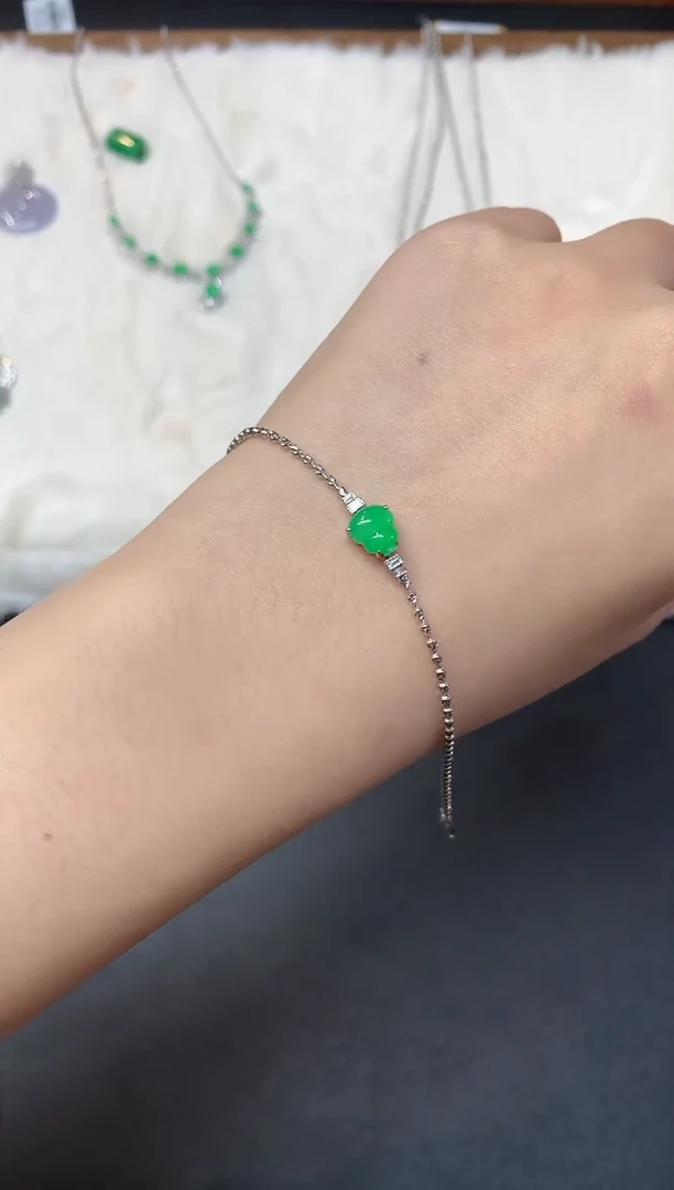 18K金镶嵌手链翡翠W423|9800