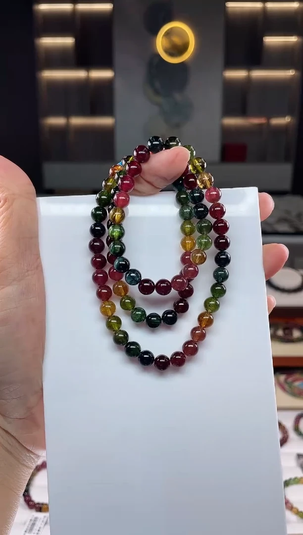 三圈手串未镶嵌碧玺（多样性发一条）Q