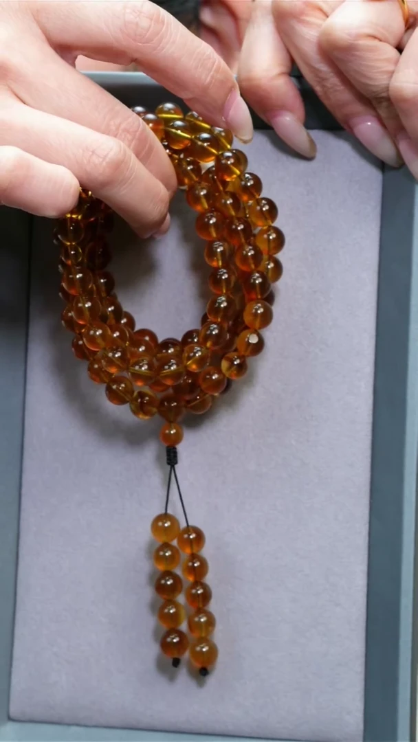 【闪购商品】琥珀颈饰未镶嵌天然9MM+灵草珀108珠