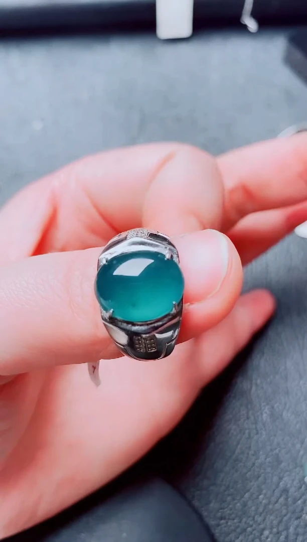 银S925镶嵌戒指翡翠111