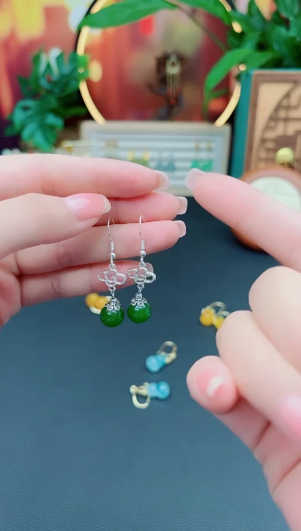 玛瑙/玉髓耳饰银S925镶嵌532000