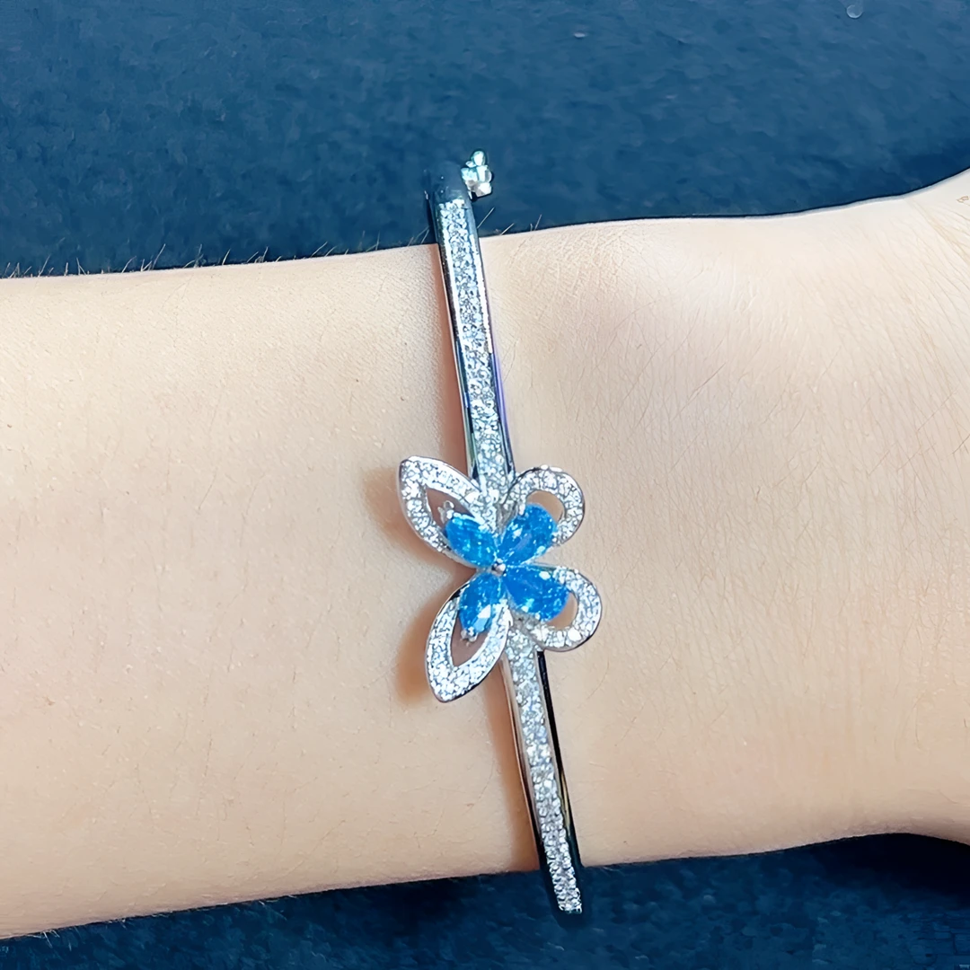 铜合金合成锆石手镯 S6R-68076手镯蝴蝶别致