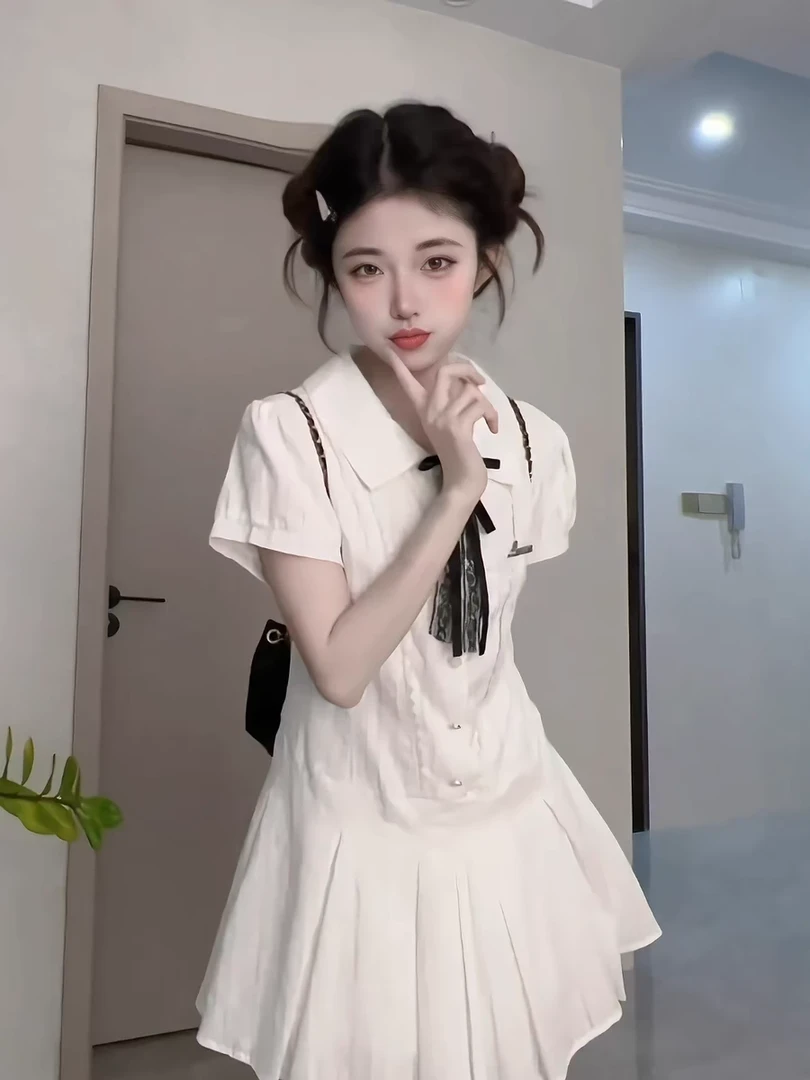 法式温柔学院风连衣裙女夏季甜辣妹初恋茶歇公主裙收腰a字裙短裙