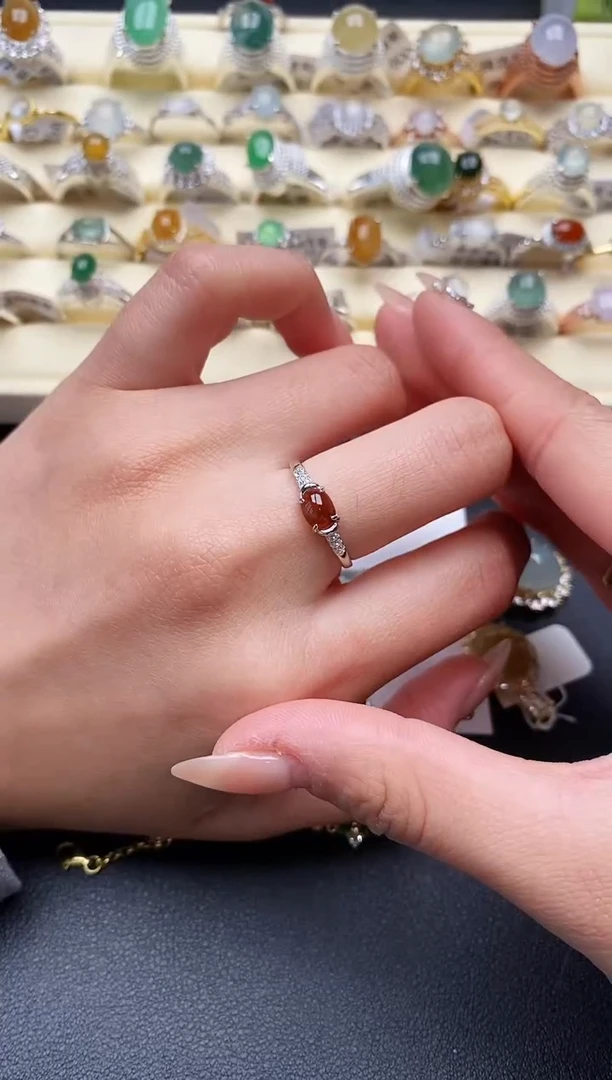 【闪购商品】翡翠戒指银S925镶嵌2222222+5