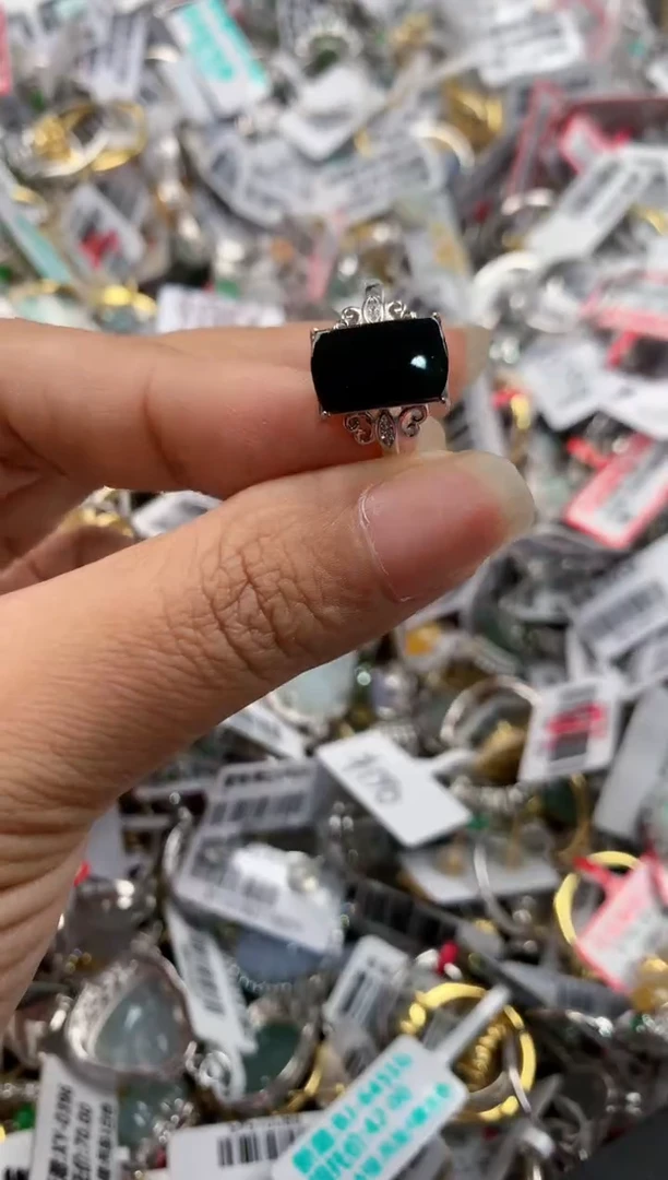 银S925镶嵌戒指翡翠888----6