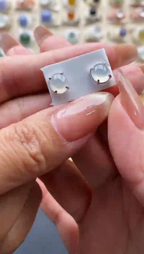 银S925镶嵌戒指翡翠缅甸天然A货翡翠11 7-10