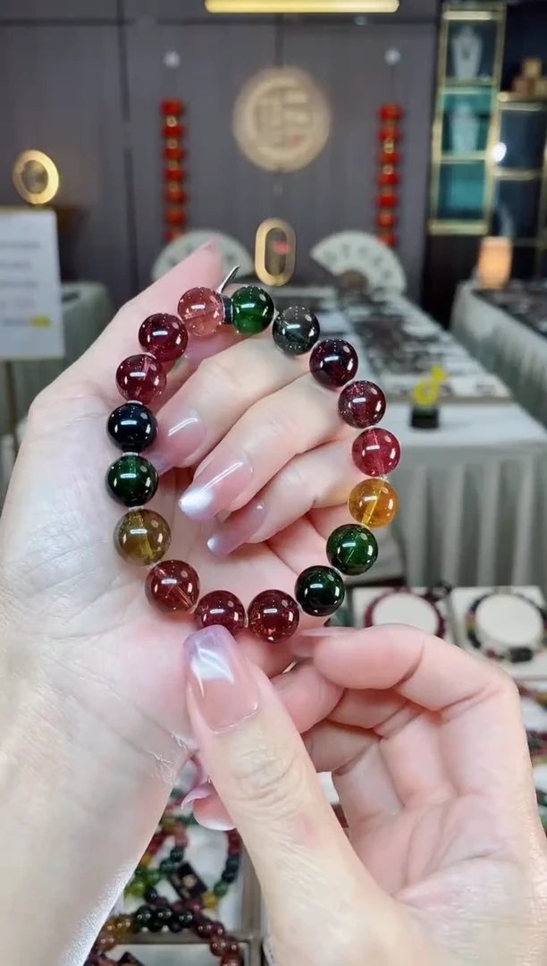 未镶嵌老矿碧玺单圈手串11mm+碧玺hon多样性发货一条