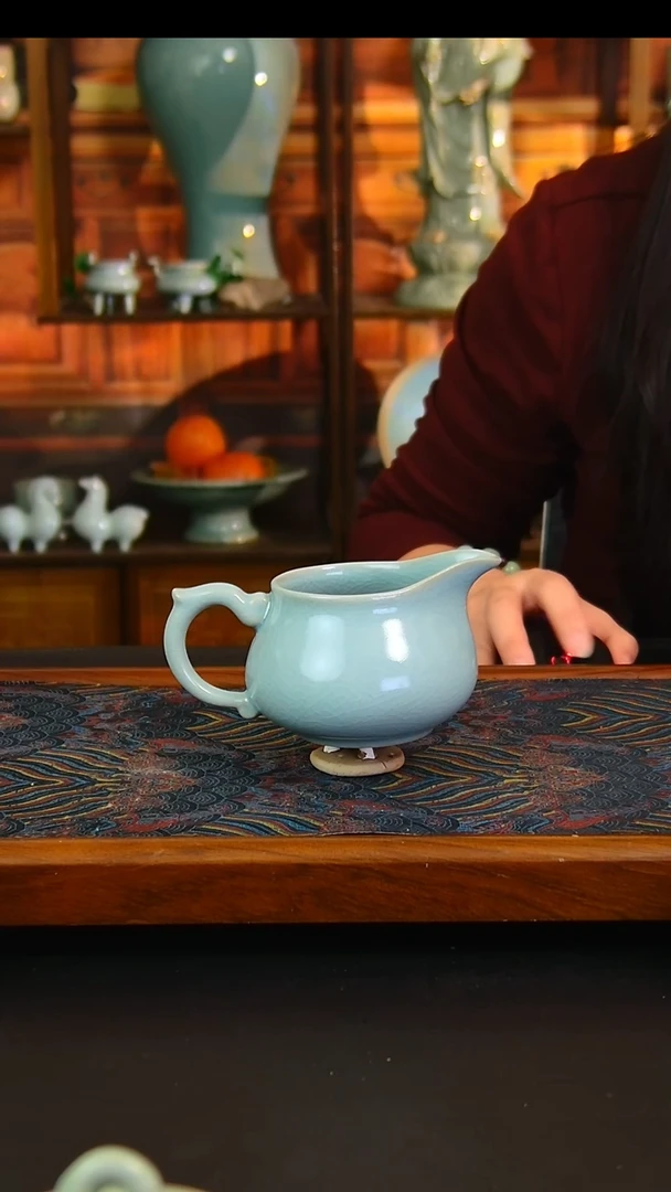 瓷片只想少仿古釉公道杯，全品