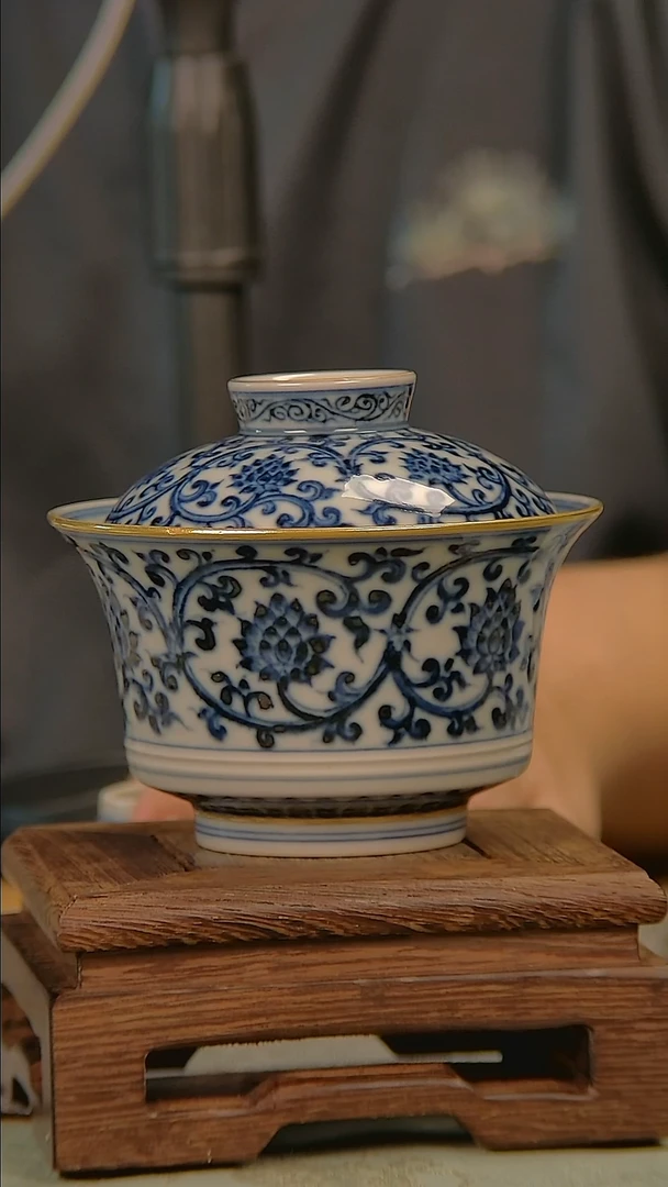 景德镇柴窑青花瓷茶器