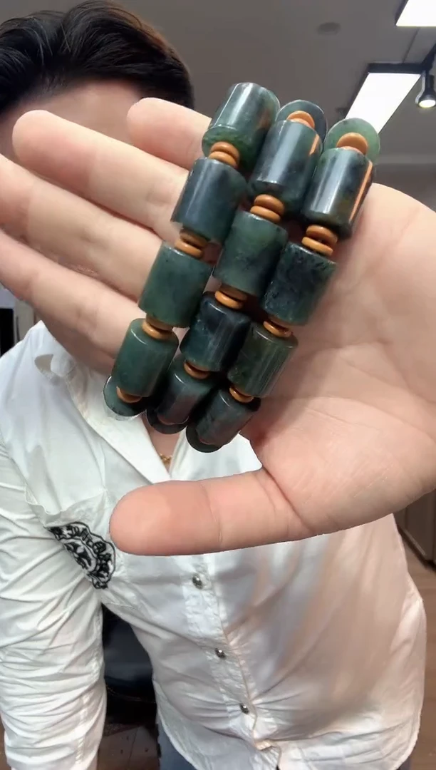 未镶嵌蛇纹石玉手链多样性随机发货卡15