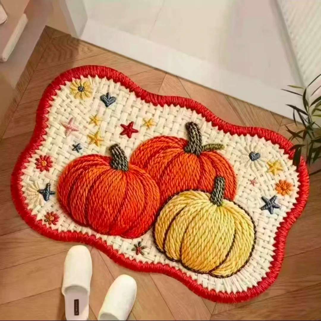 精品硅藻泥防滑地垫--编制风南瓜