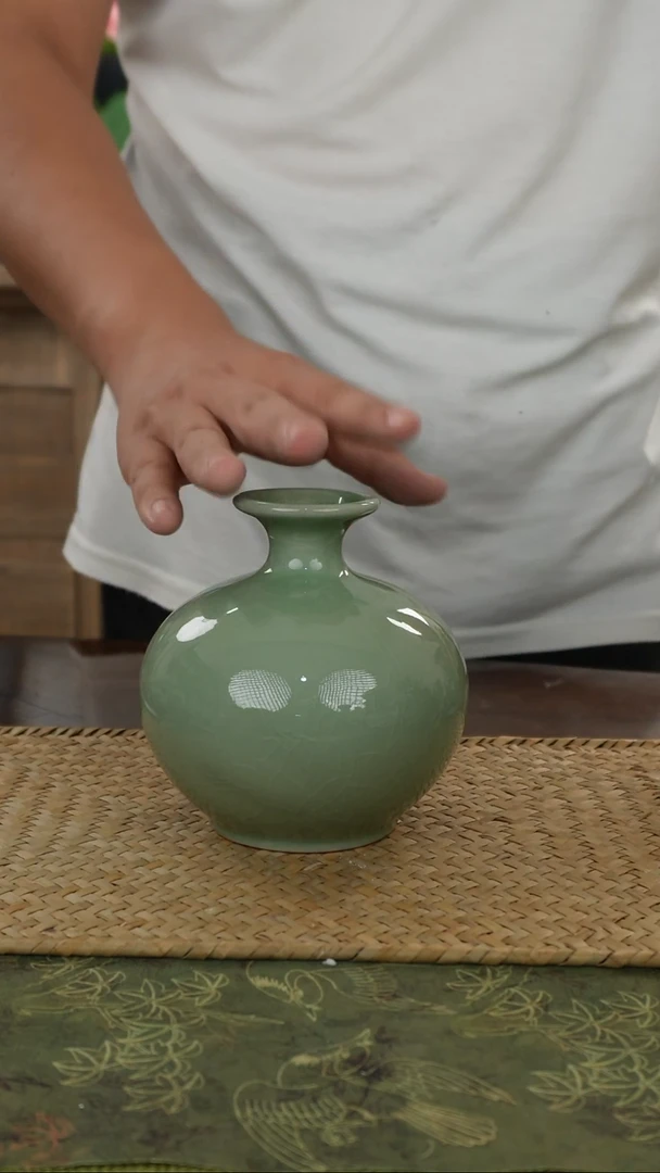 陶瓷一件包邮天地方圆梅子青