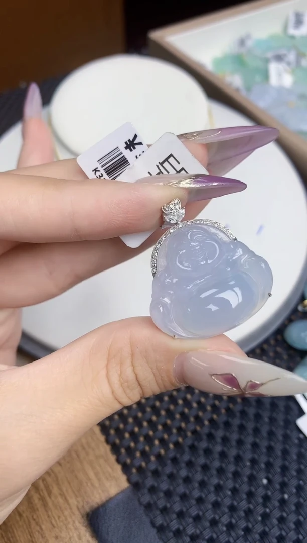 翡翠挂件18K金镶嵌398   天然翡翠A货