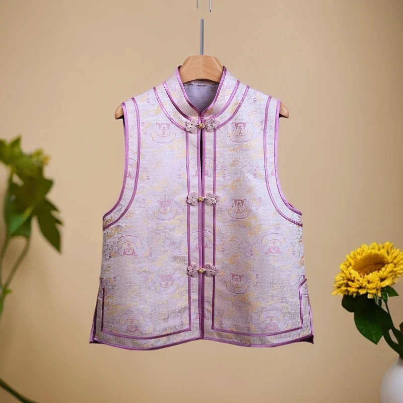 上久楷龙行云纹宋锦马甲（正品带钢印）