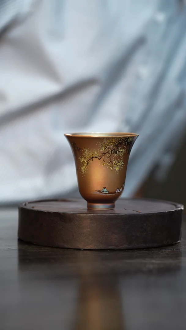 53柴房陶瓷柴烧绘画主人杯