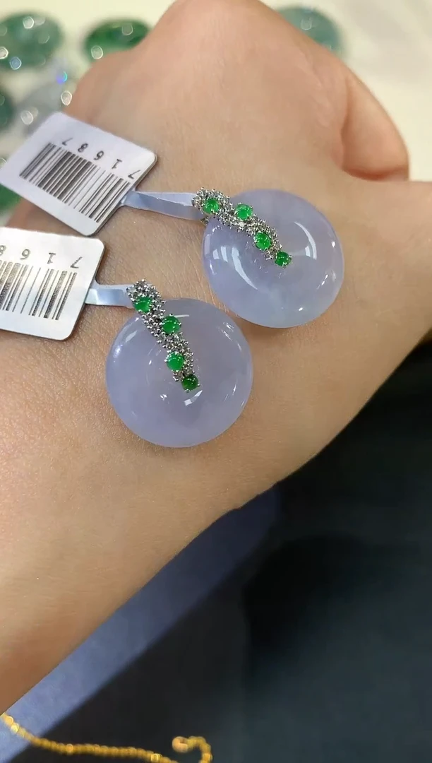 翡翠18K金镶嵌吊坠(不含链)A202|1800