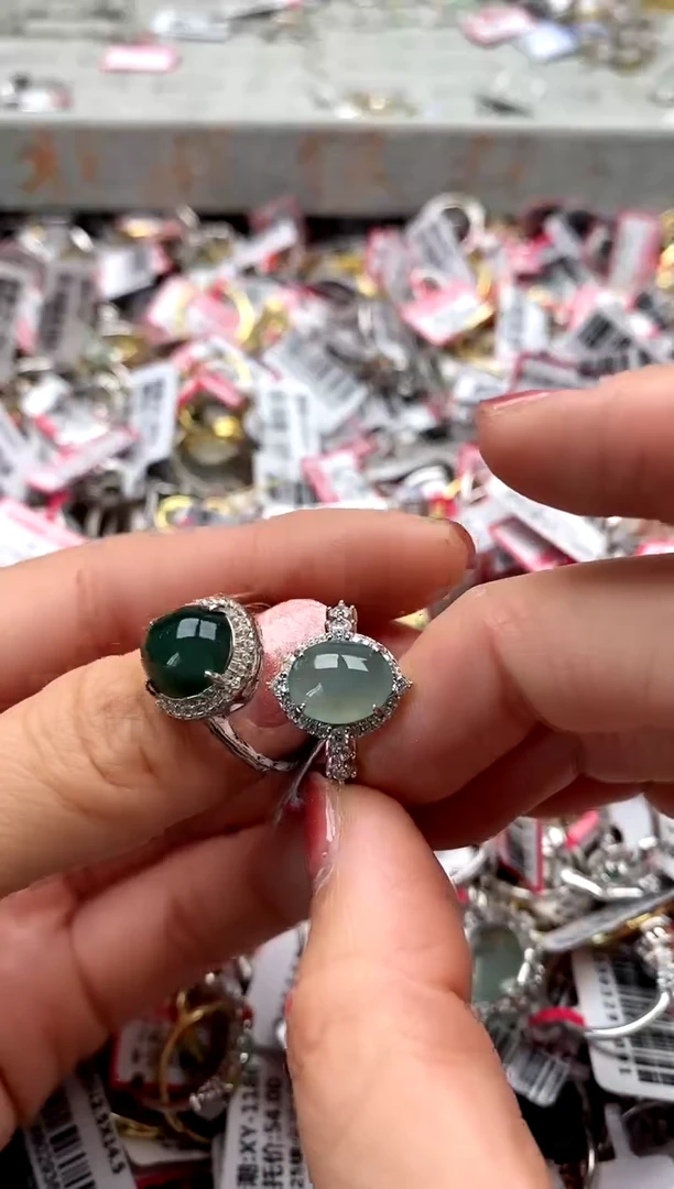 【闪购商品】翡翠戒指银S925镶嵌555555-5