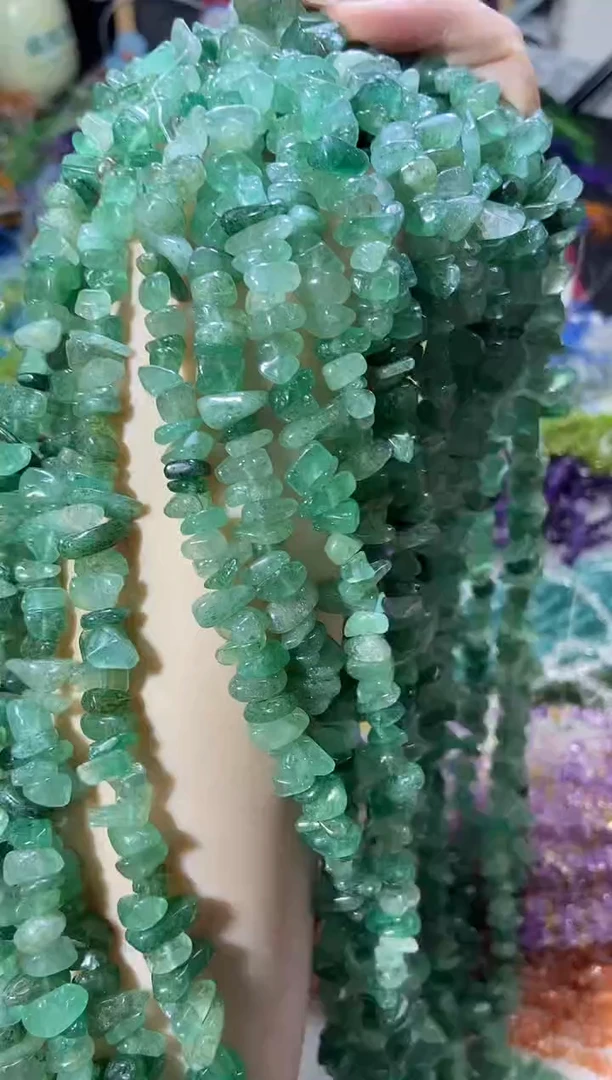 水晶珠宝半成品未镶嵌绿草莓晶