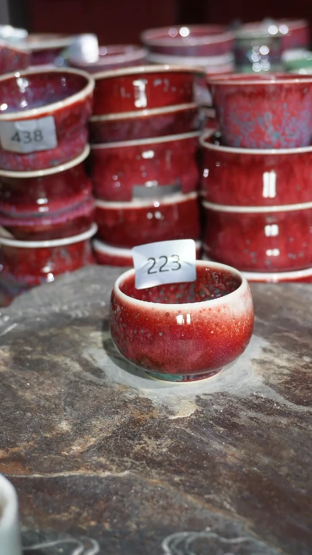 摆件陶精品窑变钧瓷茶器