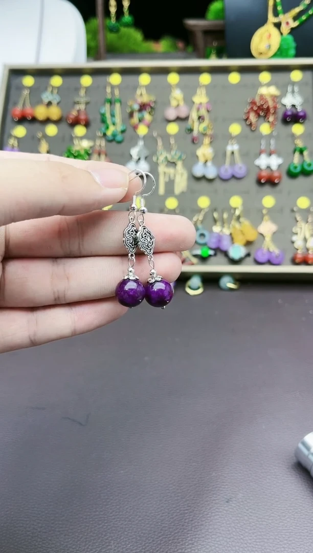 【闪购商品】玛瑙/玉髓耳钉银S925镶嵌202000