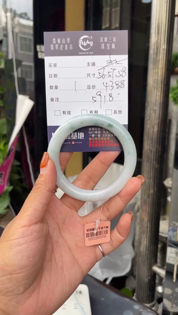 未镶嵌手镯翡翠C 56-57圆条 5918