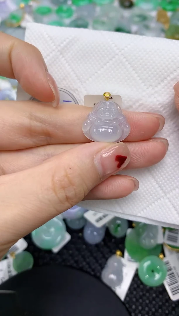 翡翠18K金镶嵌颈饰111111111