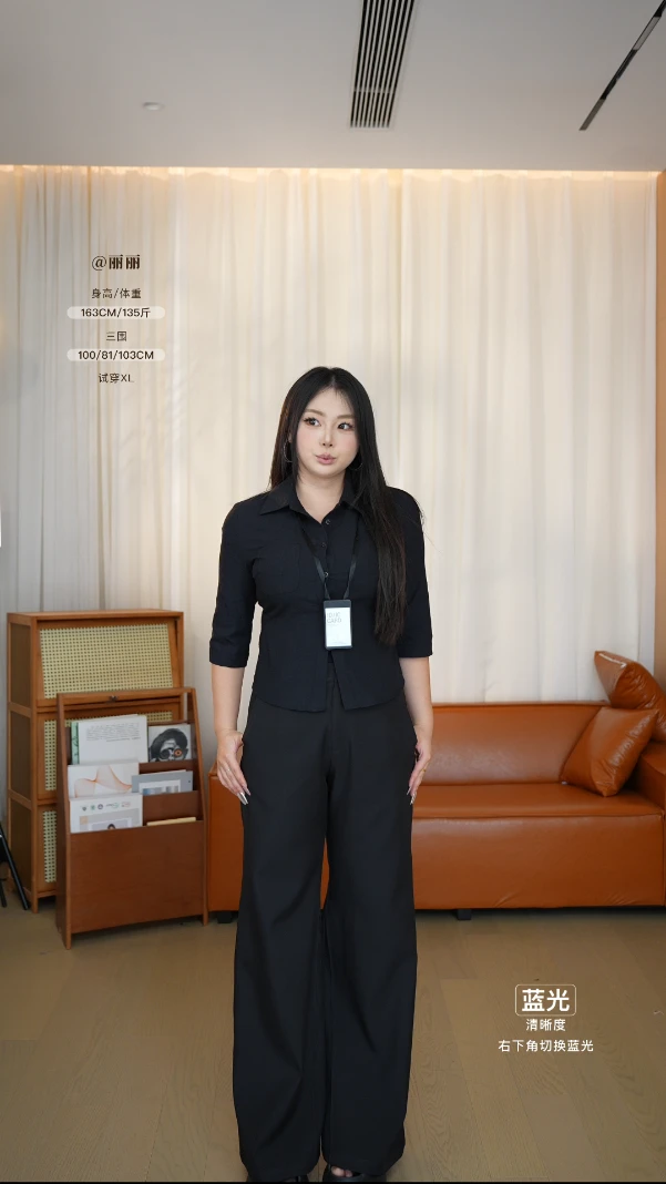 【大小姐】法式少女休闲风正装时尚高腰西装裤-Z050836